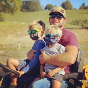 Max Thieriot Instagram - Me and the dudes gettin some mowin done 💪👊 little masks and glasses to help w allergies and dust from the mower. #letsride #grasscutting #ranchlife #countryliving