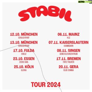 Maxi Gstettenbauer Instagram - Ab Herbst ❤️

Unter anderem neu dabei: Saarbrücken, Gera, Weimar, Konstanz und viele mehr. Das ist das erste Drittel der Tour. Es kommen noch viele mehr Städte dazu! Unter anderem Hamburg usw. also keine Sorge. In welche Stadt soll ich noch kommen?