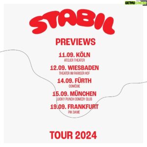 Maxi Gstettenbauer Instagram - Ab Herbst ❤️

Unter anderem neu dabei: Saarbrücken, Gera, Weimar, Konstanz und viele mehr. Das ist das erste Drittel der Tour. Es kommen noch viele mehr Städte dazu! Unter anderem Hamburg usw. also keine Sorge. In welche Stadt soll ich noch kommen?