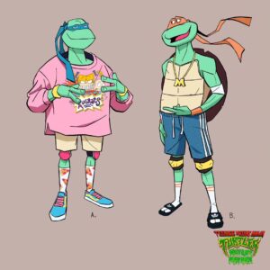 Maxime Mary Instagram - Some of my very first drawings on TMNT Mutant Mayhem. I'm happy we tried something fresh with the artstyle, these researches were a bit too classic, even if I still like them...
#tmnt #teenagemutantninjaturtles #mutantmayhem #characterdesign #tmntmm