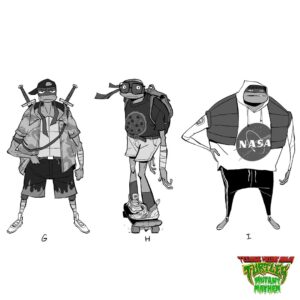 Maxime Mary Instagram - Some early design , maybe my favorite pass. @yashar.cc asked me to give up my traditional sense of design and embrace a wobbly line and weird proportions. I really like the result, it was surprising and it helped define to the new look. 

#tmnt #mutantmayhem #teenagemutantninjaturtles #characterdesign