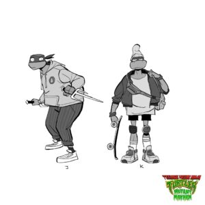 Maxime Mary Instagram - Some early design , maybe my favorite pass. @yashar.cc asked me to give up my traditional sense of design and embrace a wobbly line and weird proportions. I really like the result, it was surprising and it helped define to the new look. 

#tmnt #mutantmayhem #teenagemutantninjaturtles #characterdesign