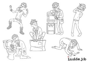Maxime Mary Instagram - Aaaand here is another batch for @insidejob 
Introducing Dr Andre and Glenn Dolphman. I had so much fun finding ideas on these two. They're so radical!

#insidejob #netflix #characterdesign #animation