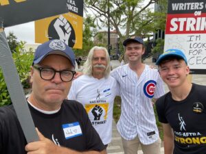 Maxwell Jenkins Instagram - My first LA strike action. Thanks @nickofferman and @duncanci for making this new LA local feel welcome ✊ #sagaftrastrong @sagaftra