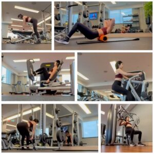 May Phua Instagram - Whenever I get hold of machines. Normally it’s 4 circuits. Start off with active mobility for 10-15mins. Ended with 60 bench hops.

I cannot recommend weights here, however you may start with 50% of your max strength for each workout, work it unilaterally too. Focus on posture and balance.

After which when your body muscles has been activated, circuit 2 -4 will be progressively challenging the strength of each muscle group. That should be 70%-99%of max range with decreasing reps.
Let me know if it works for you🙌🏻.

#personaltrainer #strengthtraining #strengthandconditioning #fitnessmotivation #fitness #strongwomen