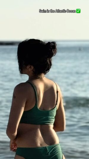 Maya Sundarakrishnan Instagram - This is the coldest ocean I’ve swum in so far, but one of the best. it was amazing to sunbathe after the dip. Another one checked off the list! 
Each swim is a new story. 

Pendent from @taarabai.online 🌹