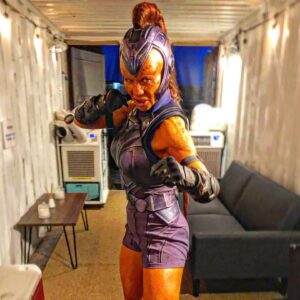Mayling Ng Instagram - Feeling kinda sticky😡
@thesuicidesquad #Mongal ⚔️ #greenroom fun doing night shoots 🎥 waiting to go on the beach scene set 🎬