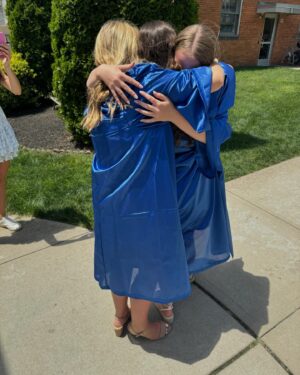 Meaghan B. Murphy Instagram - My daughter graduated 8th grade 🎓and it’s taken me all weekend to put my big(!) emotions into words. Yup, I cried (a lot) 😭 during the mass and ceremony.

Here’s why I was a puddle:

😇 I tucked my late Pop’s and my Nana’s hankies in my bag. I wanted them to “be there” with us for this milestone moment. That triggered all the feels from the first hymn. Also, why does children singing in church always wreck me?

🏫 Middle school is hard—then throw in a pandemic. Slideshow photos of students in masks, 😷 were an emotional reminder of how far we’ve all come in 4 years. 🙏🏼

💪🏽Being a Mom is my most important job. Knowing that I only have 4 more in-the-house years to get it right fills me with equal parts relief and sadness. 

🧡 But mostly, I’m just so proud. We love you, Charley!

Thank you @htsnj and the amazing staff for 4 incredible years. Let’s go @oakknollshc ⚡️

#graduation #graduate #highschooler #graduationceremony #mommoments #schooldays
