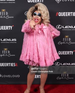 Meatball Instagram - Went to the @queerty queerties and didn’t win anything, but I did eat: 4 Mac and cheese balls, 2 sliders, 2 sushi things, a spring roll, and some sort of popcorn chicken.
I drank: 2 glasses of free wine, 3 glasses of free champagne, and 1 tequila soda.
So who realllllly won?

Fresh wig by @fenabarbitall
