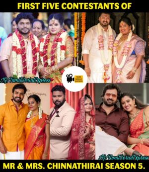 Meera Krishna, Meera Siva Instagram - Here are the Five Contestants of #MrMrsChinnathirai Season 5. How many of you waiting? 

#NanjilVijayanMaria #IndrajaKarthik #NavinSowmya #AshiqSonu #MeerakrishnaShivaKumar

. Guess the remaining contestants!! 

#MrMrsChinnathirai #Season5 #VijayTV