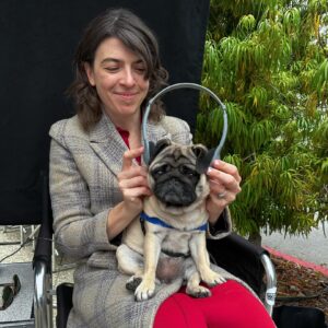 Megan Ganz Instagram - Last day of filming Mythic Quest season 4. Hilda came to give notes. “More treats in act two.” “Couldn’t this scene take place in a pet store?”