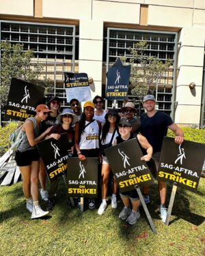 Megan Le Instagram - After a long, refreshing Insta break I thought it’d be nice to start back with  immense gratitude for the @sagaftra community. This day picketing at @wbpictures was so unified and hyped! I’m proud to be fighting alongside my acting family at @stuartrogersstudios AND my stunts family. Keep finding the strength in ourselves and in each other!
.
.
#sagaftrastrong #wgastrong #unionstrong #actors #writers #stunts #sagaftrastrike #power2performers #hotsummer #losangeles