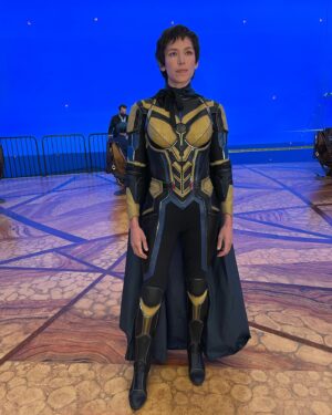Megan Le Instagram - #fbf to the the time I got to fan girl all day in the coolest wardrobe ever! Compare to the last photo of me going as the wasp for Halloween circa 2010. 🐝 Full circle!😜
Doubling the gorgeous @evangelinelillyofficial on @antmanofficial for additional photography while @lauriane_rouault killed it originally!

.
.
#antmanandthewasp #antmanandthewaspquantumania #marvel #stuntdouble #evangelinelilly #actress #stuntactor #filmmaking #stunts #fights #stuntwoman #action