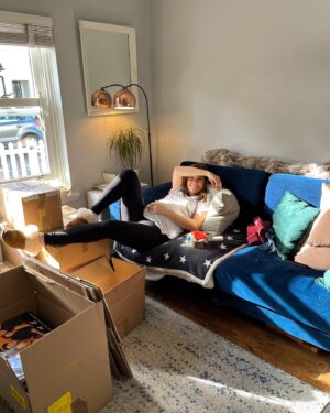 Megan Taylor Instagram - A weekend of packing and I am absolutely exhaussssssted 😩 

We have run out of boxes but still have a bit too pack 😬. Even if we had more boxes there’s actually nowhere to put them 😆.

Feeling a mixture of giddy excitement and pure terror at how upside down our life now is 😂. Praying that everything is going to go to plan. Pray that contractors turn up. Praying that we stay on budget. Praying that the kitchen at the new house isn’t totally unusable and that we can use it in a sanitary manner for a few month (there was the biggest spider in the world in the sink for our first two viewings so I didn’t do much inspecting of the kitchen 😆).

•
•
•
#movinghouse #lifeinboxes #letsmove #lotstodo moving house