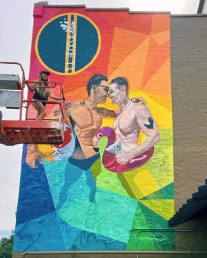 Melanie Posner Instagram - I have been so excited to share this mural with you guys 😭 it is something I am so proud of. I can’t say thank you enough to the owners of @cocktailstpete and @thewetspotstpete for choosing me to complete this monumental piece for Downtown. To be able to make such a large, in your face, gay and proud piece, as someone in the LGBTQ  community, has truly been an honor 💕💕 I love this establishment so much, the community for the constant love and support my entire time painting this, and this city for being so accepting that we can even have a mural like this in the first place ❤️