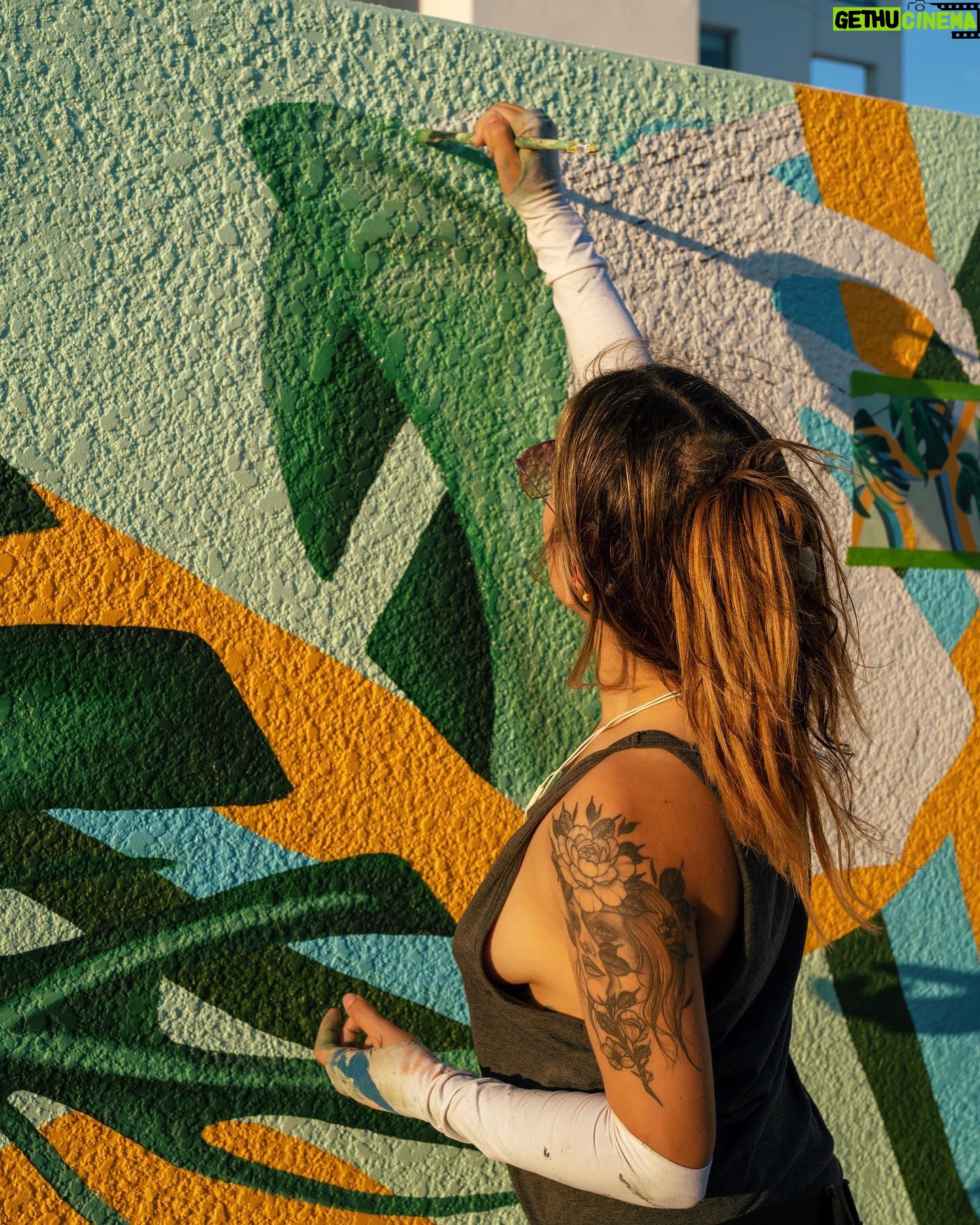 Melanie Posner - 2.6K Likes - The most important things I’ve learned from creating exterior murals:
1. Protect your skin
2. Protect your eyes
3. Wear comfortable shoes
4. Make a list of all your materials you’ll need before you start
5. Drink water and don’t forget to eat
What happens every outdoor project I have:
1. I wear the least amount of clothes possible and forget to reapply sunscreen
2. I want to look good because it makes me feel good and I don’t wear sunglasses that are UV protective
3. I run to Home Depot or Lowes about 3-5x a day because I am always needing more things
4. I buy the cheapest shoes possible because they will get utterly destroyed
5. I survive off of a liquid caffeine diet
Safe to say I’ll probably never change 👍🏼
📸: @shadow1188