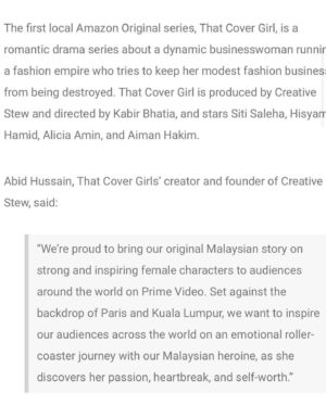 Melissa Campbell Instagram - I have news 🥹 I’m so honored and grateful to share that I am part of the cast for “That Cover Girl” the first Malaysian original series content coming out to the world for @amazonprime Video later this year! 

Produced by @creativestewtv 
Created by @thestewchef 

📸: @dambfarks 

#creativesteworiginals #primevideo #thatcovergirl