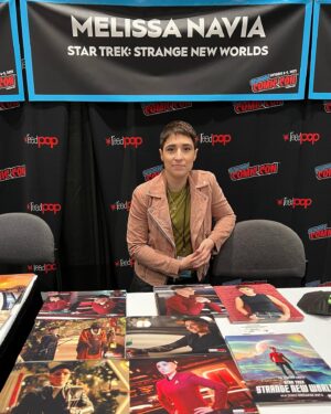 Melissa Navia Instagram - Look, Ma. We made it. ✨ [I sent this picture to my mom and she texted back that I look beautiful and: “Take a pic with Anson, too!” I think she speaks for moms everywhere and really all of us.] #TeamPike #NYCC #StrangeNewWorlds #NYCC2022 #StarTrek