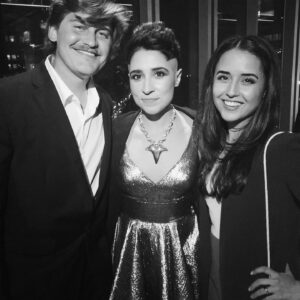 Melissa Navia Instagram - Six months ago I didn’t want to leave my couch. I did not see the point. I only saw black. Problem was that not only did I need to leave my couch, I needed to leave the country and, ultimately, the planet, at the helm of a starship. These two beautiful angels made it happen. They put their lives on hold to make sure I made it back to Canada to film Season 2 of #StrangeNewWorlds. For me, for the show, for the fans, for my Brian, who always dropped everything to help when help was needed. ✨
This was us at our NYC premiere. Connor, @sorayadesignsthings, and me, wearing Brian’s black suede blazer and a space-age silver dress named Celeste. {Necklace by Patricia Von Musulin.} 👩‍🚀🖖 #ForBrian #WithBrian #StarTrek #StarTrekSNW #NotTodayGrief
