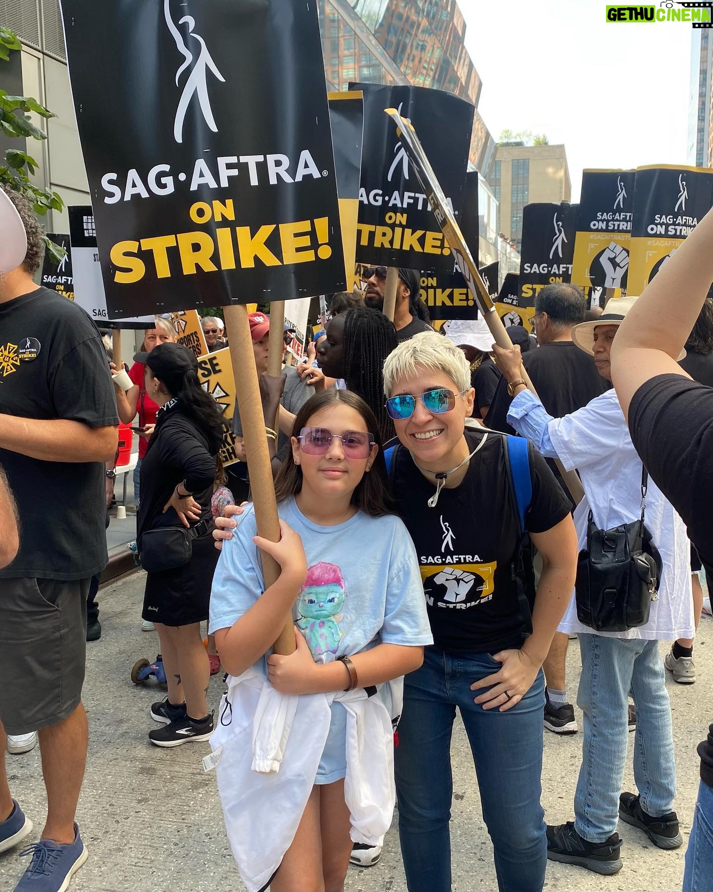 Melissa Navia - 4.5K Likes - On the picket line this week with my niece & @the_furious_owl! Thank you to all the friends & family members & sister unions who have been fighting with us. Standing together is everything. Solidarity is why we know we will win. ✊🎭 I owe so very much of my ability to endure and succeed in this business to my family and my Brian, who have always and fervently supported my ambitions and championed my efforts.
I have found that the people you surround yourself with are as important to artistic success (and sanity) as everything you yourself bring to the table, not least of which is that burning, at-times inexplicable passion from deep within that urges you in even the darkest moments to “never give up, never surrender!”
I cannot wait to get back to work, to get back to doing what I love with a supremely talented cast & crew of storytellers. Until then, a life of uphill hustling has primed all us working actors & writers for this moment. However long they think we can go, we can go longer. Because the future of our industry is at stake. Because we deserve fair contracts, respect, transparency, and living wages for the work we do and the stories we look forward to getting back to telling.
@sagaftra @sagaftrafound
#SAGAFTRAstrike #SAGAFTRAstrong