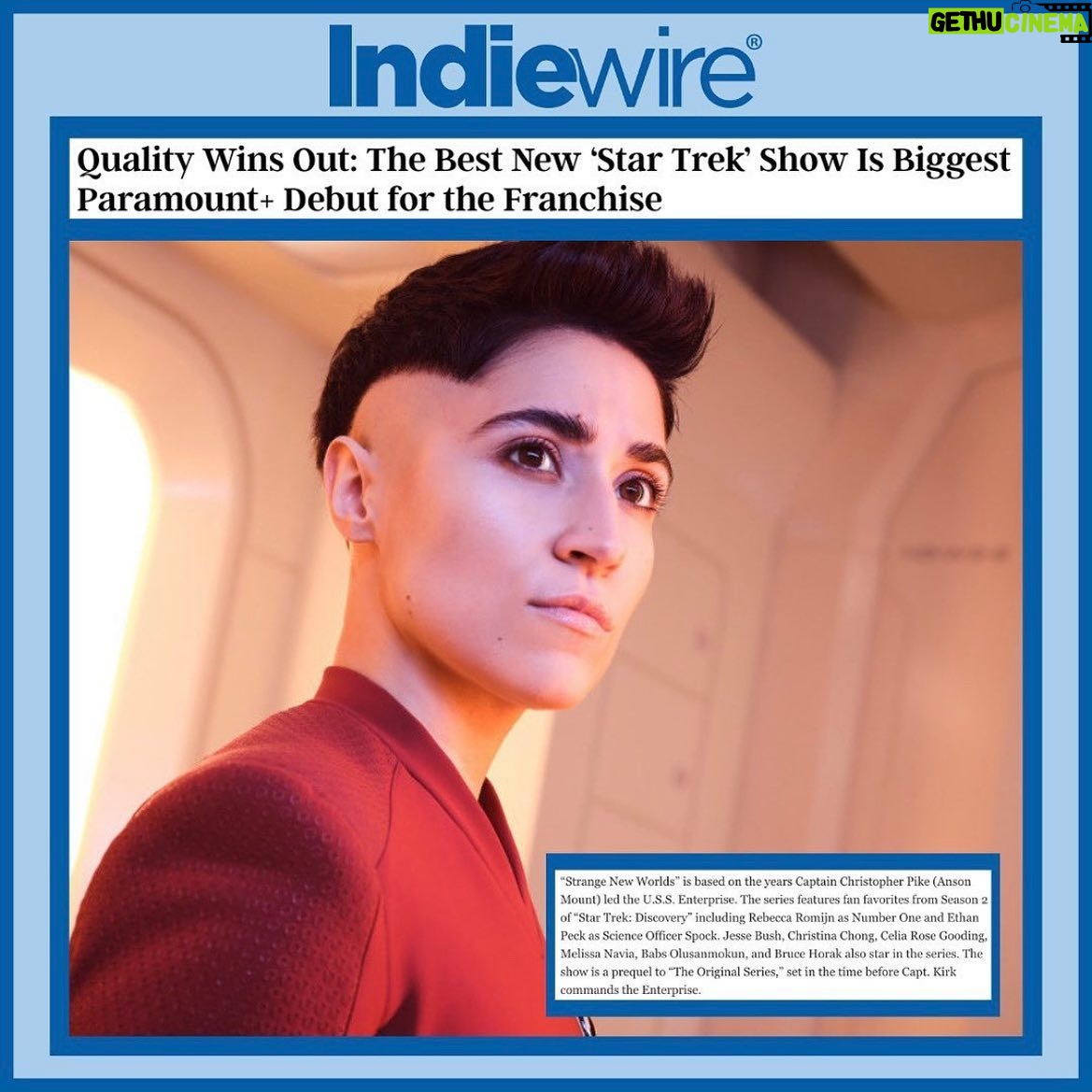 Melissa Navia - 2K Likes - Just over here making franchise history. 😎 Strange New Worlds is now the most-watched @startrek original series debut on @paramountplus ever and is also one of the top two most-watched original series on @paramountplusuk. Bring on Star Trek Day. ✨09.08.22✨ See you in LA. 🖖 #StarTrek #StrangeNewWorlds #StarTrekSNW #StarTrekDay #NYC #actorslife