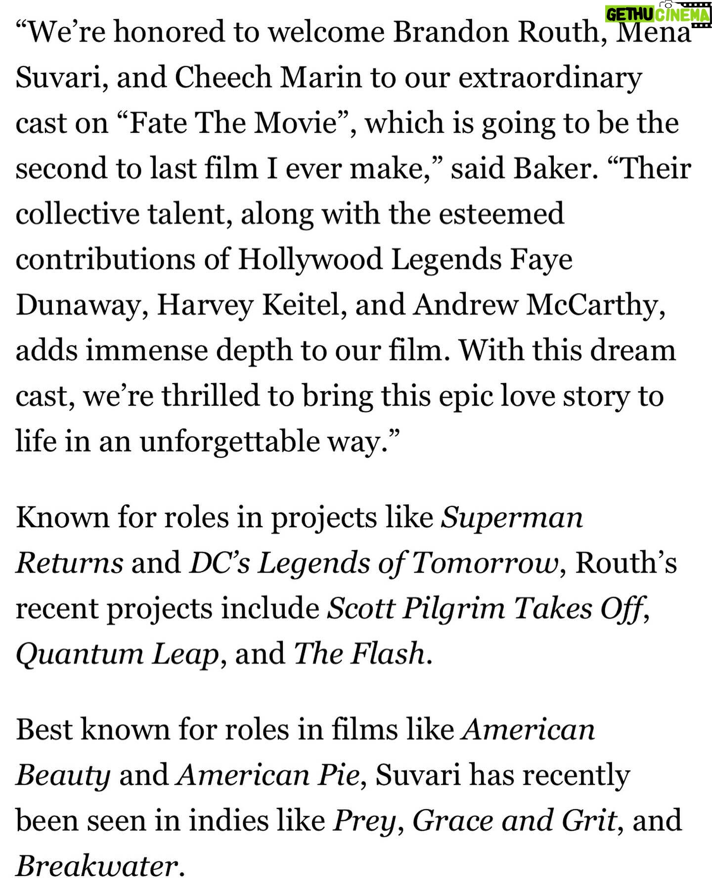 Mena Suvari - 3 Likes - Thrilled to be part of this group, with such phenomenal talent, to tell this beautiful story 🤗🩵✨
