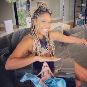Merrin Dungey Instagram - I have maybe the best life ever because my friends and family are amazing. Thank you @jasongareffa for photoshopping my face onto Beyoncé and for my super rad boyfriend @thekevinryder for being my favorite idiot and making this into a poster for my birthday!
Grateful and full of joy. 
This is 51🦁❤️🥳🥰