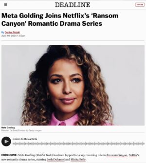 Meta Golding Instagram - Thank you @deadline for sharing this exciting news. I am thrilled to be working with a phenomenal creative team and an incredible cast!! #netflix #comingsoon #actorslife #wootwoot 🎉🙌🏽 https://deadline.com/2024/04/ransom-canyon-cast-meta-golding-1235890141/