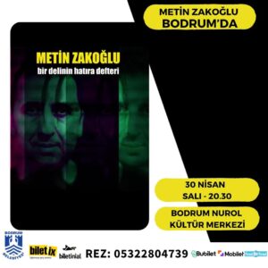 Metin Zakoğlu Instagram - BİR DELİNİN HATIRA 30 Nisan Salı saat 20:30’da Bodrum Belediyesi Nurol Kültür Merkezi Tiyatro salonuna konuk oluyor.

Ünlü oyuncu Metin Zakoğlu’nun GOGOL yorumu daha önce hiç bir yerde izlemediğiniz kadar etkileyici. “Gogol Hırsız” diye başlıyor Metin Zakoğlu’nun “Bir Delinin Hatıra Defteri” anlatımı, sonra işler karışıyor. Zakoğlu bana ait ama çalınmış dediği hikayelerinin kahramanları yapıyor aniden seyircileri, köşede bir yerlerde duran adamı bölüm başkanı, önünde oturan kızı sevgilisi Sofya, kenarlardan şaşkın şaşkın bakan başka bir kadını hizmetçisi Mavra olarak görmeye başlıyor. Gerçek şizofren olan oyuncumuz, siz seyircilerde bir deliyi oynayanı izlemeye gelmişken, gerçek bir deli ile karşılaşıyorsunuz ve işte o zaman şov başlıyor. Kim deli, kim akıllı, kim seyirci, kim oyuncu birbirine karışıyor. Bazen Gogol’un hikayeleri, bazen Zakoğlu’nun şovuna ait bölümlerle başbaşa kalıp çok gülerken birden ağlamaya başlamanızı sizde anlamlandıramıyorsunuz.

Metin Zakoğlu’nun birbirinin tekrarı Gogol yorumlarına inat gerçekleştirdiği interaktif ve modern yorumunu siz de seveceksiniz. Biletler @biletix @biletinial ve @bubilet de.Rezervasyon 05322804739
