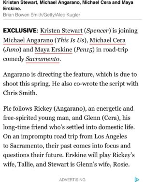 Michael Angarano Instagram - I’m beyond thrilled to start this project with this incredible cast and production team. And @michaelangarano who will be involved as well.