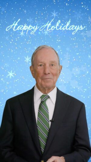 Michael Bloomberg Instagram - In 2023, we made a lot of progress on the biggest challenges we face: supporting student success, protecting our planet, helping people lead longer, healthier lives, and much more. I know next year is going to be even better. 

Wishing you a happy and restful holiday from everyone at @bloomberg and @bloombergdotorg.
