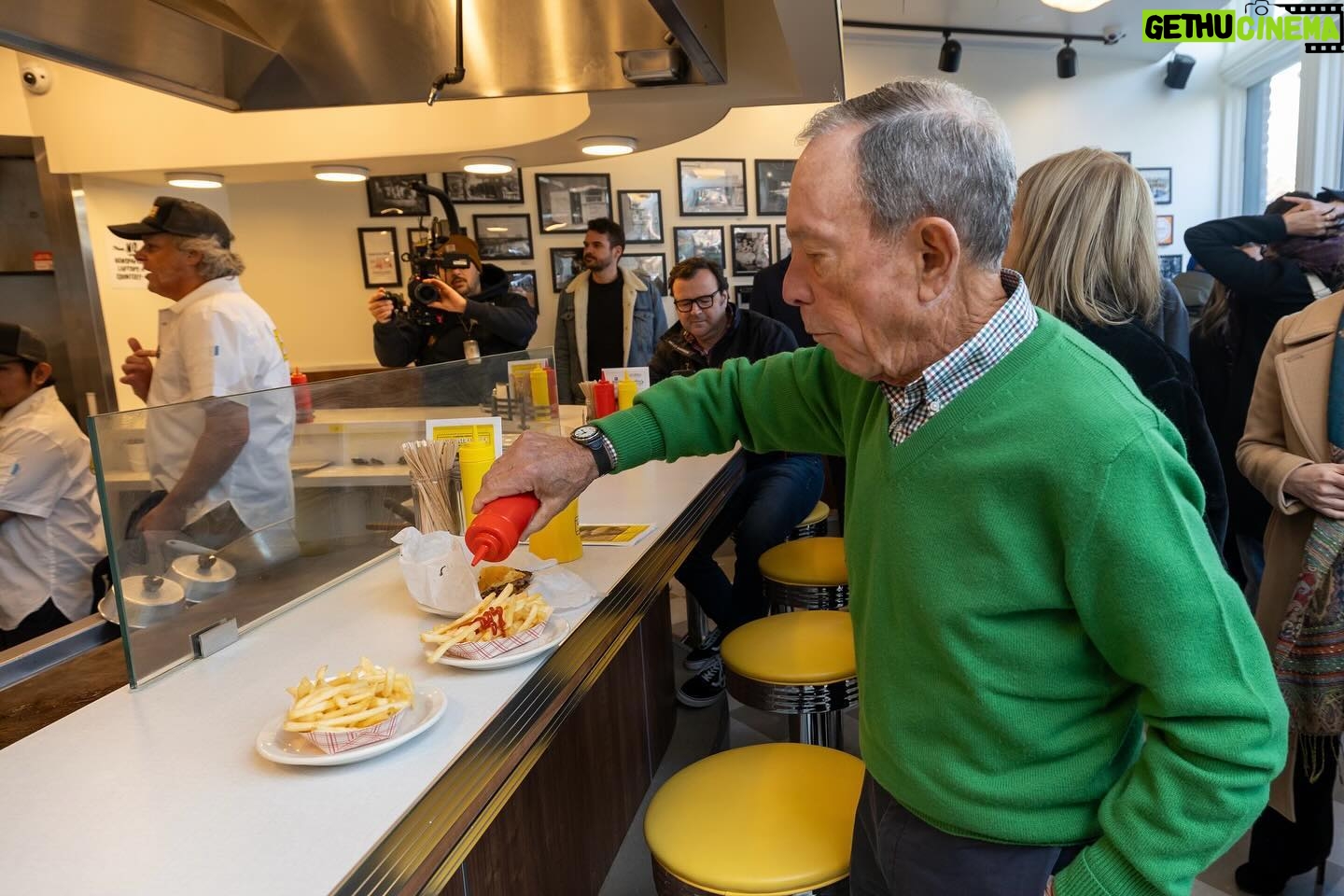 Michael Bloomberg - 3 Likes - It was great to help open my friend @motzburger’s new joint @hamburger_america. My advice: Go for the burger, stay for the egg cream.