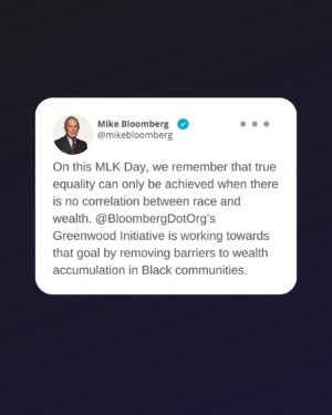 Michael Bloomberg Instagram - #MLKday