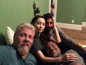 Michael Cudlitz Instagram - Oh Rosita !! ...... @christianserratos @iamavi_nash  #captionthis (be nice). 😉. We thought this was a nice grouping. Love you guys..... “I like to watch”.