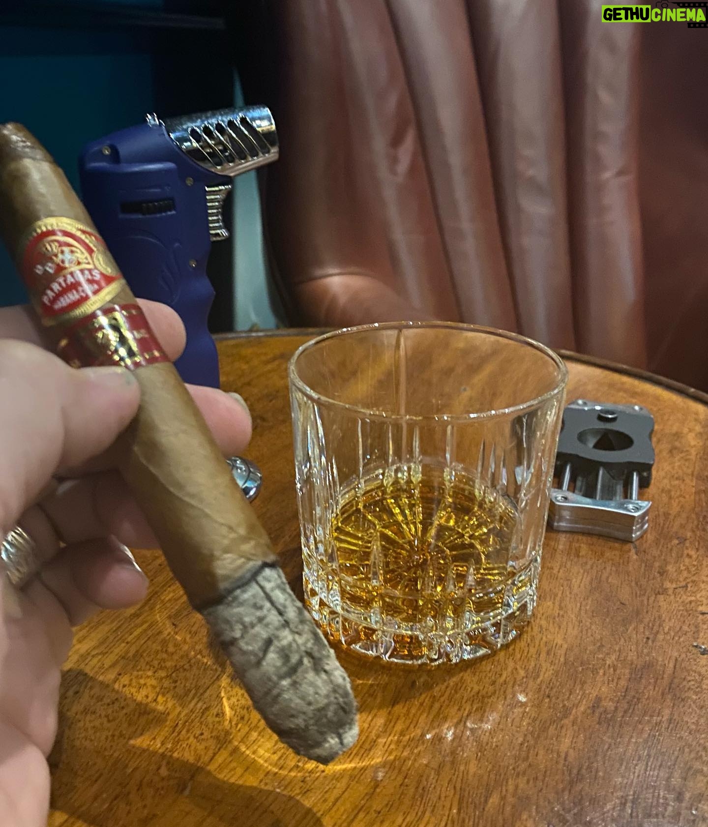 Michael Cudlitz - 12.1K Likes - Amazing new spot ….. #moments #Botl #cigars #london ….. @no6cavendish loving this house stick @partagascigars #structure 👊👊…… phenomenal family owned/operated lounge in the heart of London.