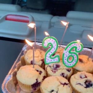 Michael Johnston Instagram - Happy birthday from a distance @macaylabotelho 📢 Enjoy your 6 foot social lemon covid blueberry distance quarantine muffins 🎂 !!!