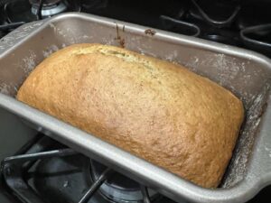 Michael Jones Instagram - I made banana bread at 2am. Did you know you can over ripen an unpeeled banana in 20 minutes by putting it in the oven? You do now!