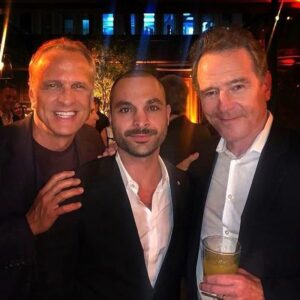 Michael Mando Instagram - H N' H shake and bake! One H is a wonderful legit cook, the other a wonderful not so legit cook - Tag the friend you most love to cook with 💙🖤 #BetterCallSaul #BreakingBad #ElCamino #PatrickFabien #MichaelMando #BryanCranston