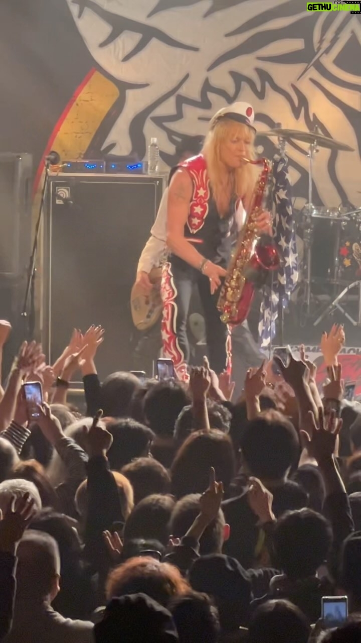 Michael Monroe - 6.6K Likes - A little 🎷from our show in Nagoya Japan a few weeks ago. #michaelmonroe #nagoya #japan #2024 #trickofthewrist