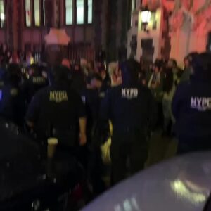 Michael Moore Instagram - Students holding their ground outside the gates of CCNY following violent police sweeps inside