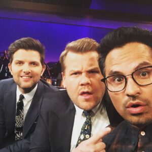Michael Peña Instagram - On the @j_corden show tonight with the very funny @mradamscott
