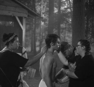 Michael Provost Instagram - Black & White BTS by @mccabeslye 📸  The Trilogy is complete July 16th with Fear Street 1666 #netflixfilm