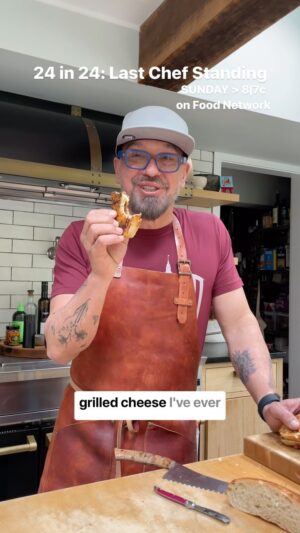 Michael Symon Instagram - Celebrating this weeks episode of #24in24 with this grilled cheese with this date mostarda… catch the most intense episode yet of 24 in 24 on @foodnetwork tonight at 8|7c