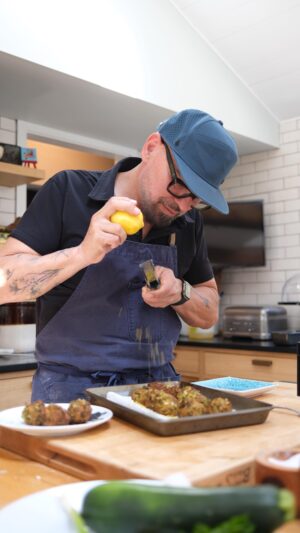 Michael Symon Instagram - Zucchini Keftede… a springtime tradition in my household… I grew up eating these and still love them just as much… hope you all enjoy!

🥕🥩🔪‼️Remember #24in24 : Last Chef Standing is back on THIS SUNDAY at 8|7c on @foodnetwork @streamonmax ‼️🔪🥩🥕

Makes 12-15 1.5oz balls

7c shredded zucchini
1 tbl kosher salt
½ c thinly sliced green onions
1.5 tbl finely chopped dill
1.5 tbl  finely chopped mint
1tbl  finely grated garlic
1.5 tbl grated lemon zest
1c  panko breadcrumbs
1 beaten egg
2.5c crumbled Greek feta
Olive oil for frying
 
Directions
Shred the zucchini on the large holes of a box grater. Season with 1 tbl of salt and toss to combine. 
Let stand 30-90 minutes, allowing excess moisture to drain then place in a tea towel and wring out all moisture. This is the most important step, as any moisture left in the zucchini will prevent frying.
In a mixing bowl combine the green onions thru feta and mix to combine. Thoroughly mix in the zucchini.
Form the zucchini mixture into 1.5oz/ ⅓c balls then coat in panko breadcrumbs and refrigerate, until ready to fry. Fry at 350-360 degree in Canola oil ½ “ over the top of the Keftedes until golden brown and crisp.