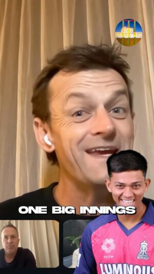 Michael Vaughan Instagram - Gilly picked Jaiswal 🇮🇳 to be win the orange 🍊 cap and he hasn’t given up hope on him just yet but he needs a couple of big scores 😂 

Watch the latest show 📺 to get a full recap on our picks now!

#ClubPrairieFire