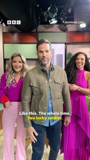 Michelle Ackerley Instagram - It’s Monday morning and @bbcmorninglive may be on a Christmas break from the Manchester studio, but there’s big news for the new year! 🙌

@gethincjones, @helenskelton and @michelle_ackerley have all the info…
