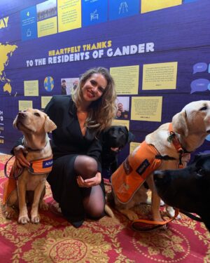 Michelle Brasier Instagram - Happy International Guide Dog Day! I’m so proud to be an ambassador for @guidedogsaustralia and I love taking my perfect angel ambassador dog, Eva everywhere I go. Together we offer people, restaurants, drivers, theatres, red carpets and sets the chance to experience having a Guide Dog around. Eva has won over many people who were originally fearful of dogs or unsure of what exactly a Guide Dog does and it’s so amazing to watch her work so confidently and gently. She’s become part of the furniture at @comedyrepublicmelb and @sonny_ray_cafe and I couldn’t be more proud of her. Guide dogs play a pivotal role in many people’s lives. The bond between a guide dog and their handler is so special. Guide dogs change lives (and have access all areas passes, don’t forget baby!).