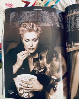 Michelle Forbes Instagram - This is Oski. 
His drooling was profound. 
#detourmagazine #90s  #missyoubuddy ♥️