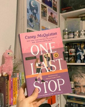 Michelle Grondine Instagram - “history, huh? i think we can ✨make some✨” // photo dump of things that brought me the most joy this past weekend // (1) wore my good luck charm, took a nap, woke up to the good news, and HAD A SURPRISE PACKAGE FROM @macmillanusa containing an ARC for ONE LAST STOP by @casey.mcquiston ≪out 06•01•2021≫ and i legit cried {there is video evidence of this oop} (2) a proper pose—how pretty is she? (3) look how pretty with my bookshelves ♡´･ᴗ･`♡, (4) also got these adorable little @genuinefred sprout bookmarks after seeing a tiktok about them, (5-6) 🌱sprout bookmark🌱 in action, (7) i found out i had actually won the arc for one last stop through a @goodreads giveaway (i know! i was so shocked!), (8) the goodreads description for one last stop, (9) me—celebrating biden crossing the 270  in my HISTORY, HUH? shirt channeling ACD, (10) bringing me 💫the most💫 ~serotonin~ rn 🥺🥺🥺🥺🥺🥺🥺🥺🥺🥺🥺🥺🥺🥺🥺🥺🥺🥺🥺🥺🥺🥺🥺🥺 // {the end}.