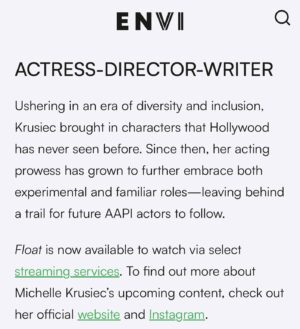 Michelle Krusiec Instagram - As the GODMOTHER OF ALL AAPI HOLLYWOOD REPRESENTATION, I hereby declare happy Asian American and Pacific Islander heritage month otherwise known as May to the rest of yous. I want to start by saying major THANKS to @envimediaco and Karen Yi for this wonderful interview supporting my GODMOTHERHOOD. I don’t take my position lightly folks. Check out the full article on their site. I mean, it’s TRUE. SO TRUE. Ive been talking about visibility since I started in this industry. But I know I was not the first!! 😆Hopefully this month, we will continue to see all the contributions folks have made past, present and future that make May so much more interesting in your scroll! 😍🥰🤗And I’ll  to continue to post the holiest of history lessons and news!!! #aapiheritagemonth #aapi I AM #aapigodmother 🧚🏽‍♀️🧚🏽‍♀️🧚🏽‍♀️🧚🏽‍♀️🧚🏽‍♀️🧚🏽‍♀️🧚🏽‍♀️🧚🏽‍♀️